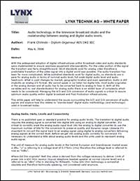 The relationship between analog and digital audio levels.