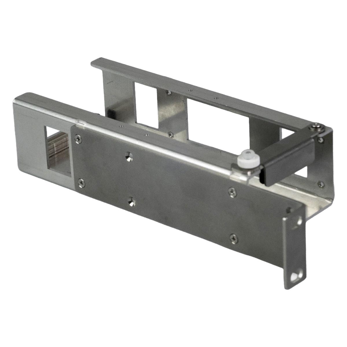 RXTA200 | LYNX Technik USA Metal linear slide bracket with a sliding carriage and mounting plate, used in machinery.