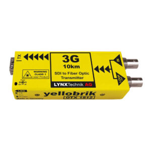 SDI to fiber optic transmitter module: 3G, 10km, Lynx Technik yellow enclosure (OTX 1812)