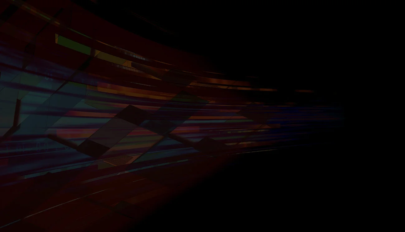 Abstract dark background with colorful streaks and lines creating dynamic motion.