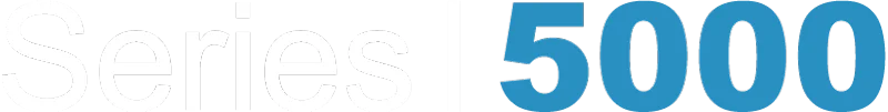 Partial view of a logo split by a vertical line, featuring white text and a blue shape.